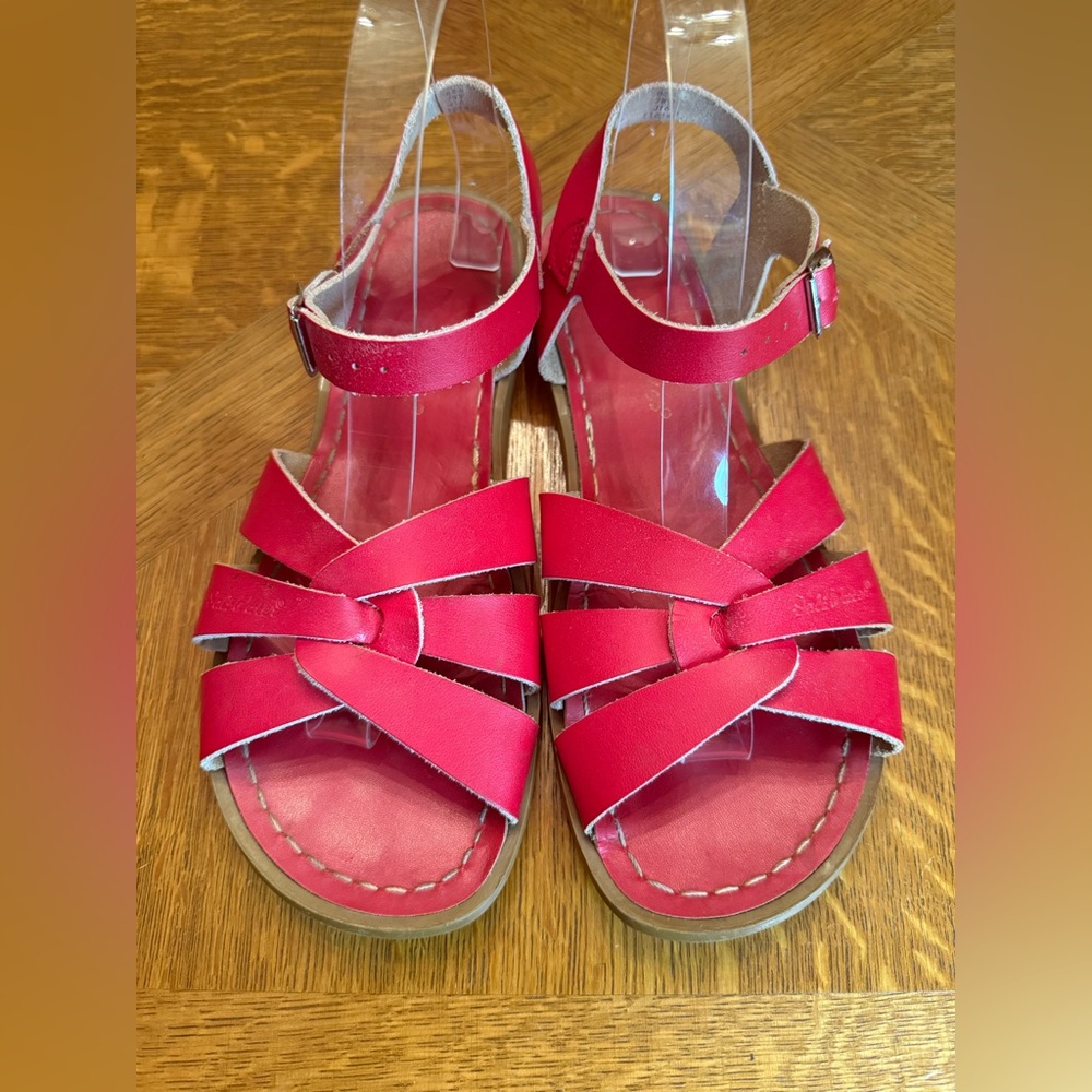 Salt Water Red Strappy Leather Sandals